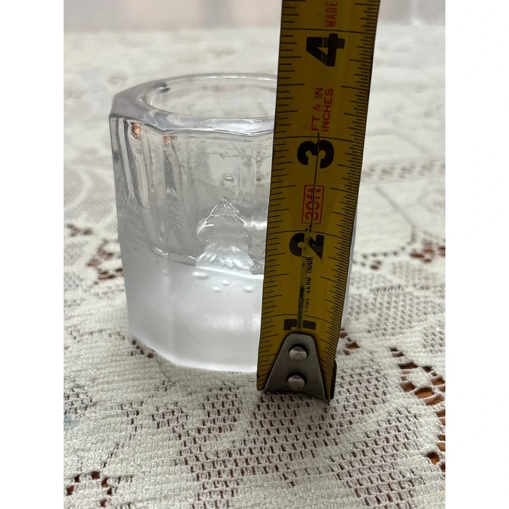Studio Nova Festive Deer Glass Votive Candle Holder WY687/610 Japan Frosted 2.5